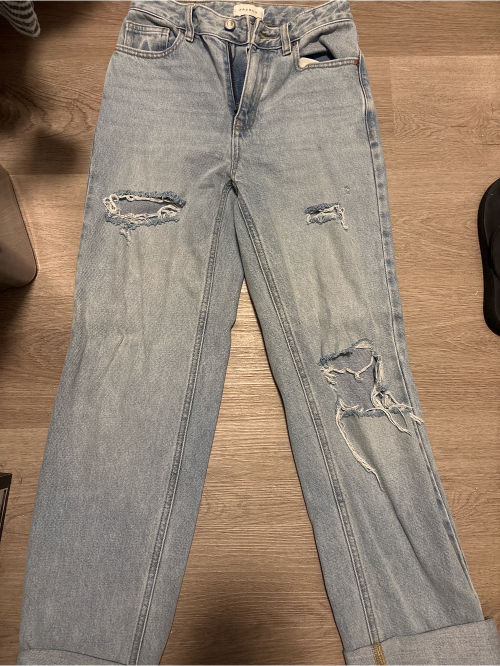 PacSun Light Blue Distressed Flare Jeans